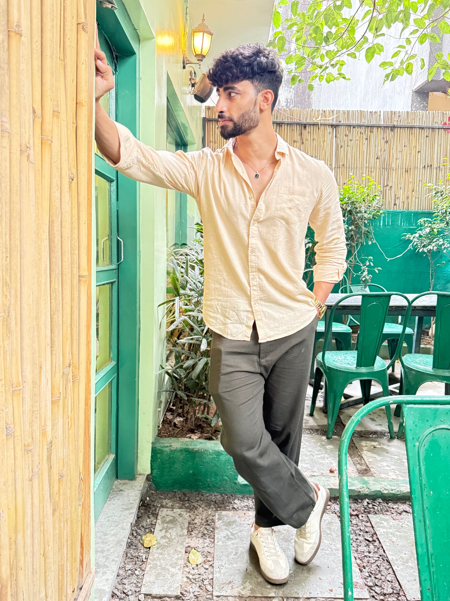 CREAM YELLOW LINEN SHIRT