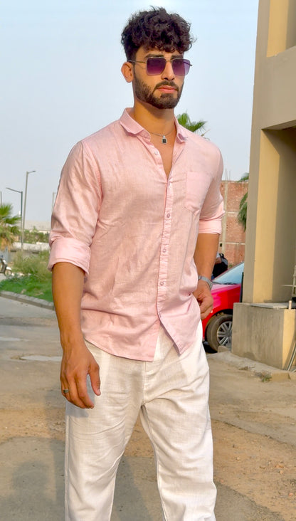 PINK LINEN SHIRT