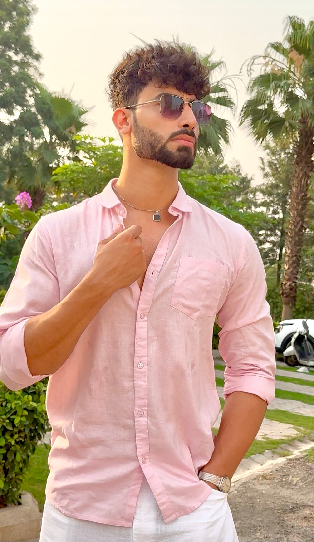 PINK LINEN SHIRT