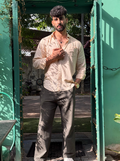 CREAM YELLOW LINEN SHIRT