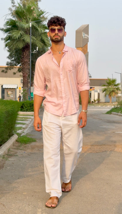 PINK LINEN SHIRT